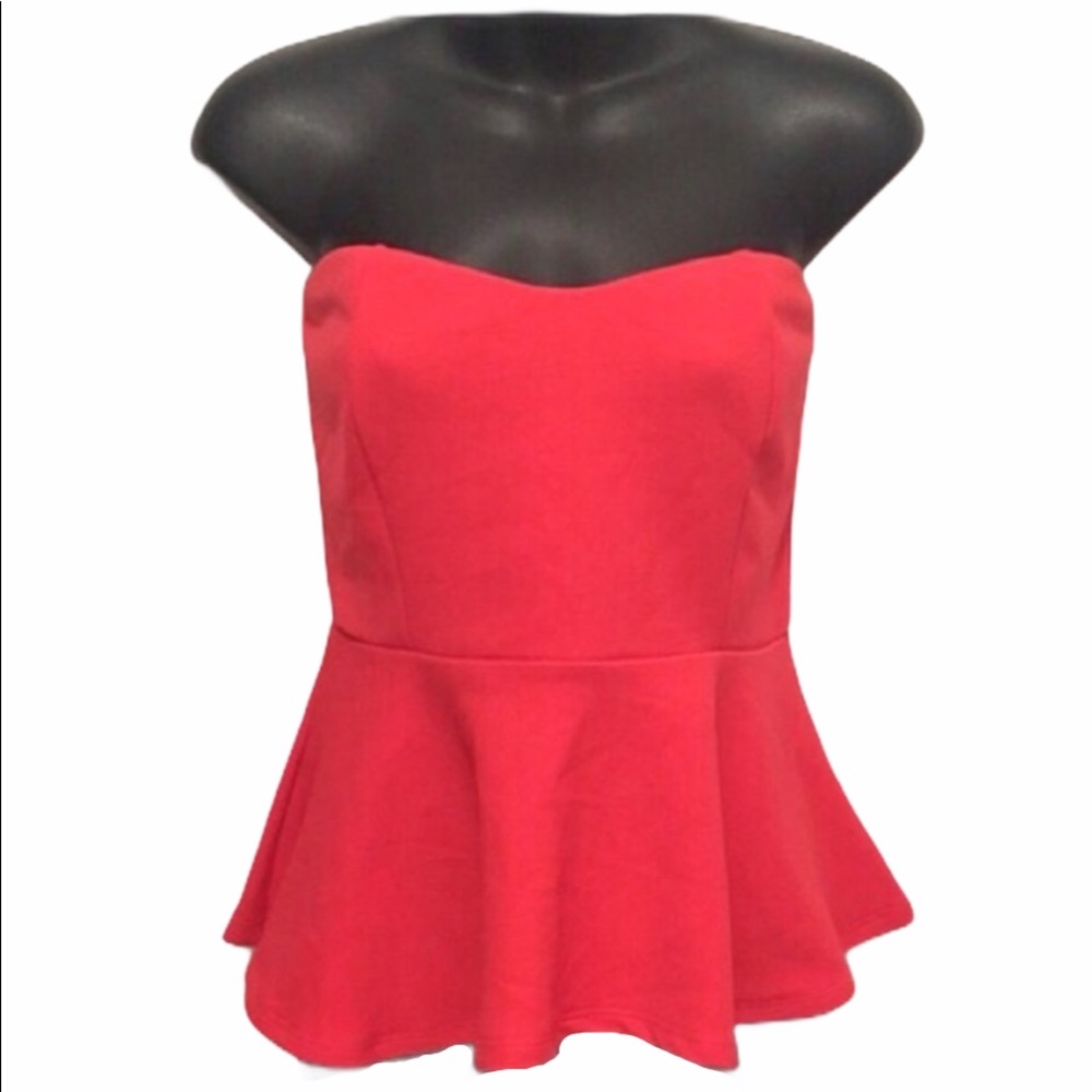 Coral Sweetheart Peplum Top